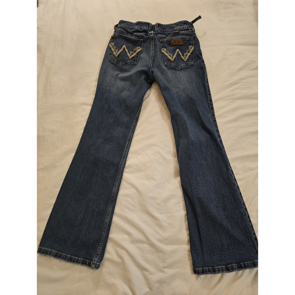 Wrangler Boot Cut Jeans Womens 11x30 Blue Denim Mid Rise Stretch - Picture 4 of 13